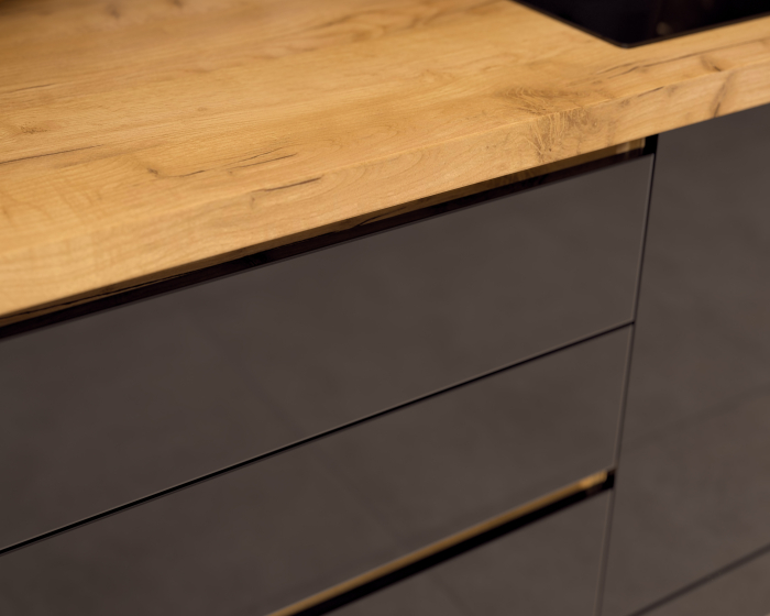 Bucatarie Chelsea Stejar K003  Alb/Negru 300x60x215cm [7]