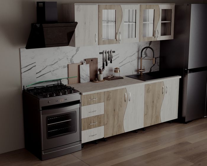 Bucatarie CIP S Stejar K001 K002 2m [2]