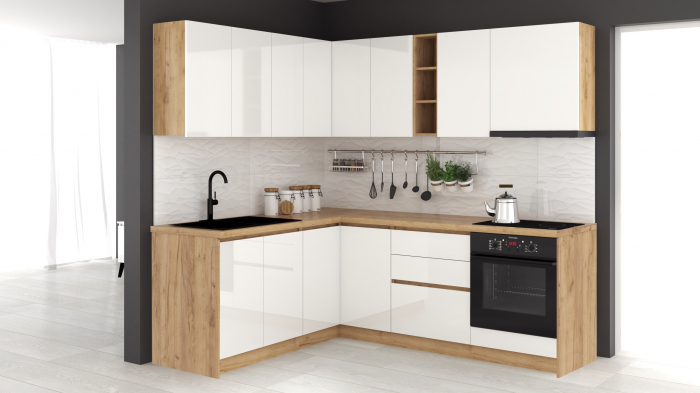 Bucatarie colt Chelsea V1, Alb [2]