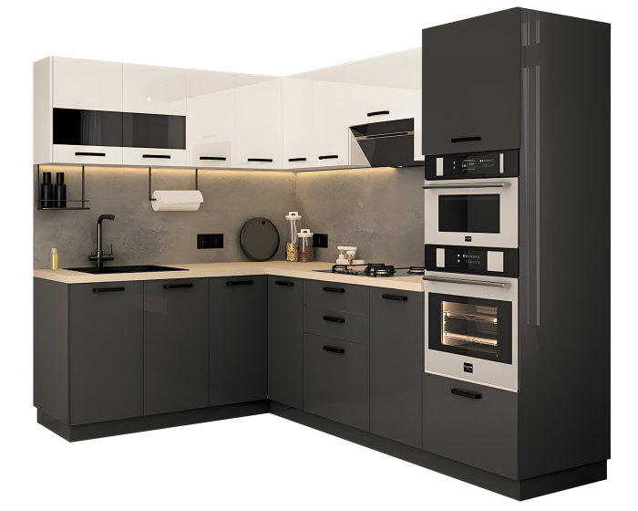 Bucatarie Daria colt V1 Alb+Antracit [6]