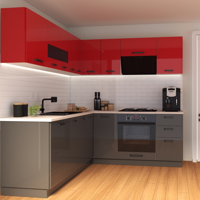 Bucatarie Daria colt V2, Rosu+Antracit [4]