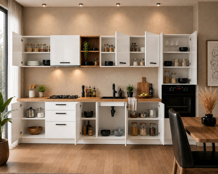 Bucatarie Daria MDF V1 Alb lucios 340x60x200cm [4]