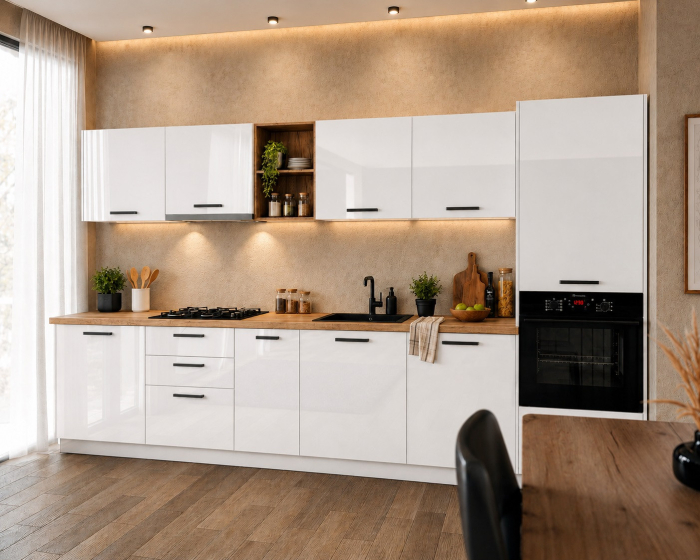 Bucatarie Daria MDF V1 Alb lucios 340x60x200cm [3]