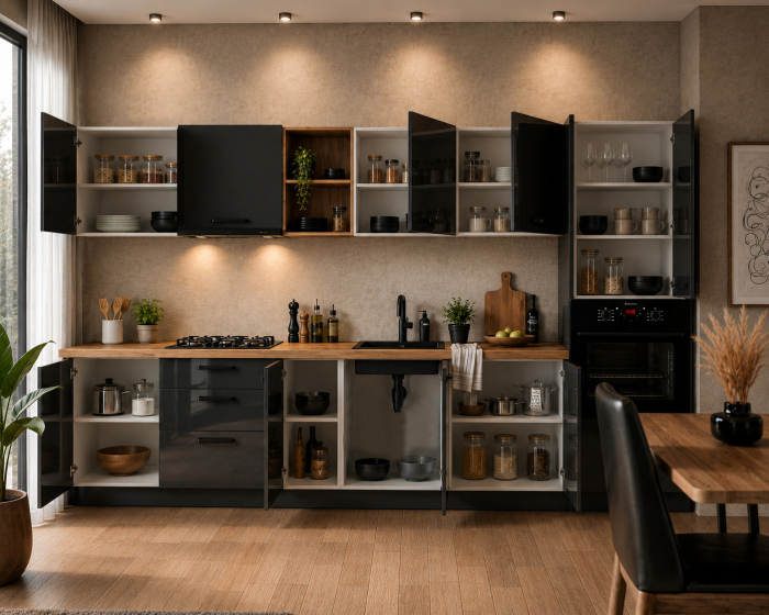 Bucatarie Daria MDF V1 Antracit 340x60x200cm [3]