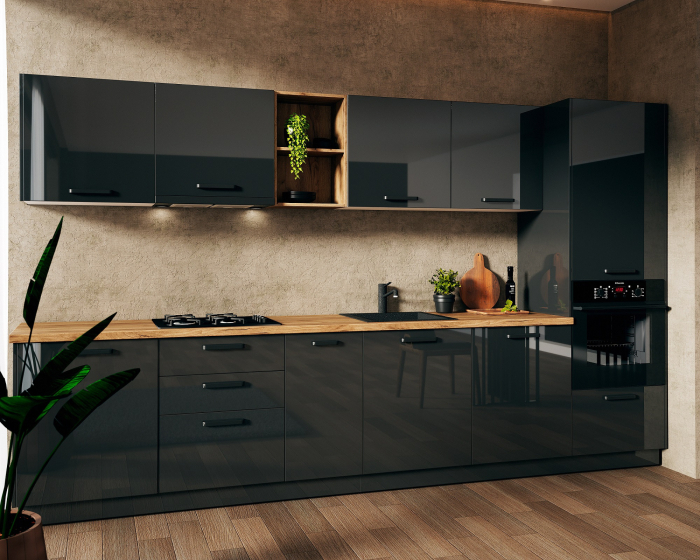 Bucatarie Daria MDF V1 Antracit 340x60x200cm [4]