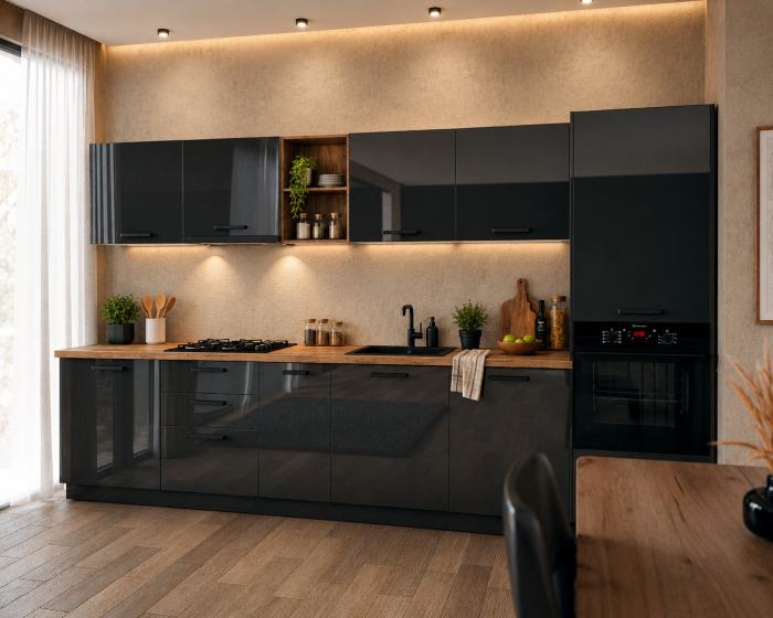 Bucatarie Daria MDF V1 Antracit 340x60x200cm [2]