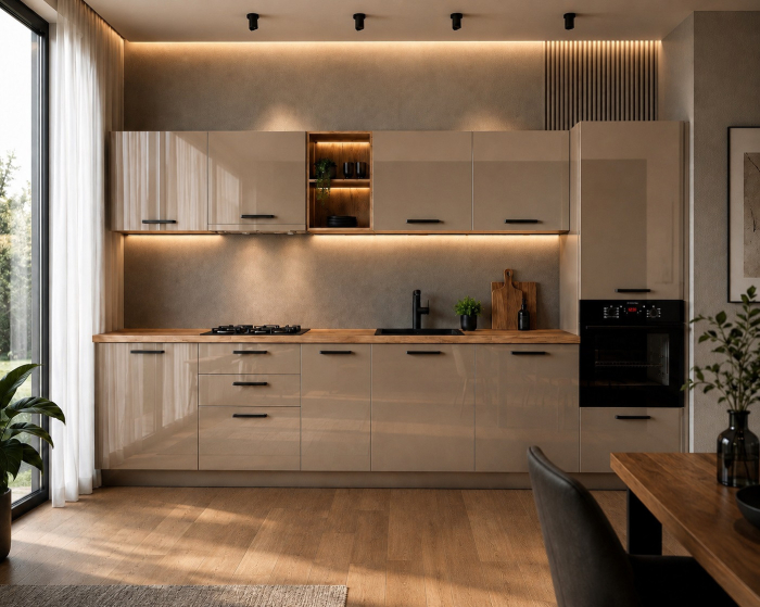Bucatarie Daria MDF V1Cappuccino 340x60x200cm [4]