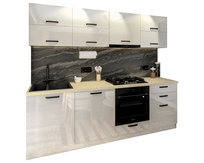 Bucatarie Daria V2, 240x60x200cm, Alb [4]