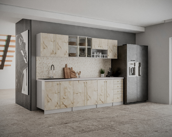 Bucatarie Karina, 260 x 32 / 60 x 200 cm, Marmura [3]