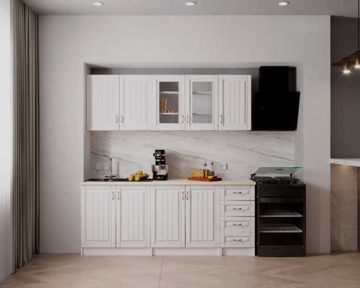 Bucatarie Provence RO 2m MDF, Alb