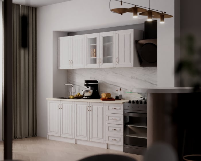 Bucatarie Provence RO 2m MDF, Alb [5]