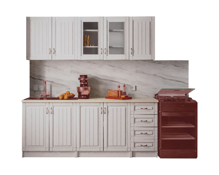 Bucatarie Provence RO 2m MDF, Alb [7]