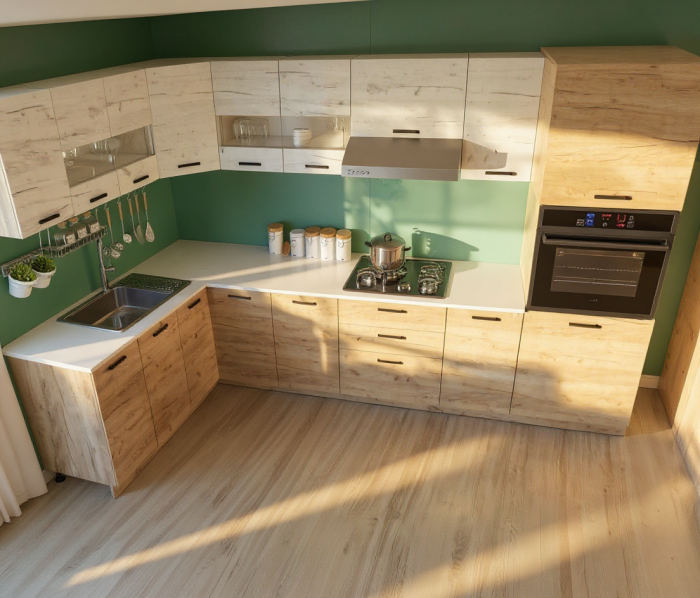 Bucatarie Vio Pe Colt Stejar K003/K001 [4]