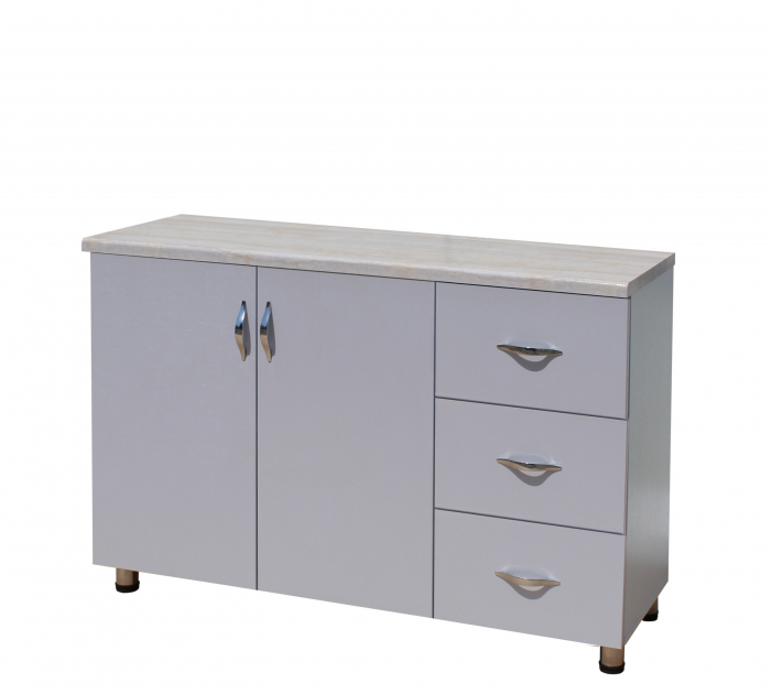 Bucatarie Yustina Alb+Argintiu, 280x43x189cm [7]