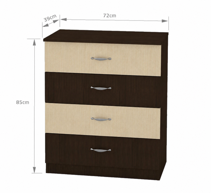 Comoda 4B Ro Wenge Mesteacan 72x38x85 cm [3]
