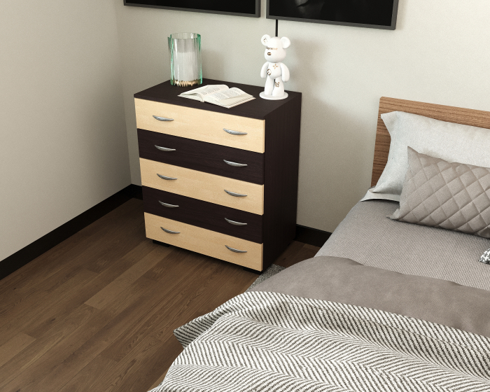 Comoda Alin 5 Sertare Wenge + Mesteacan [4]