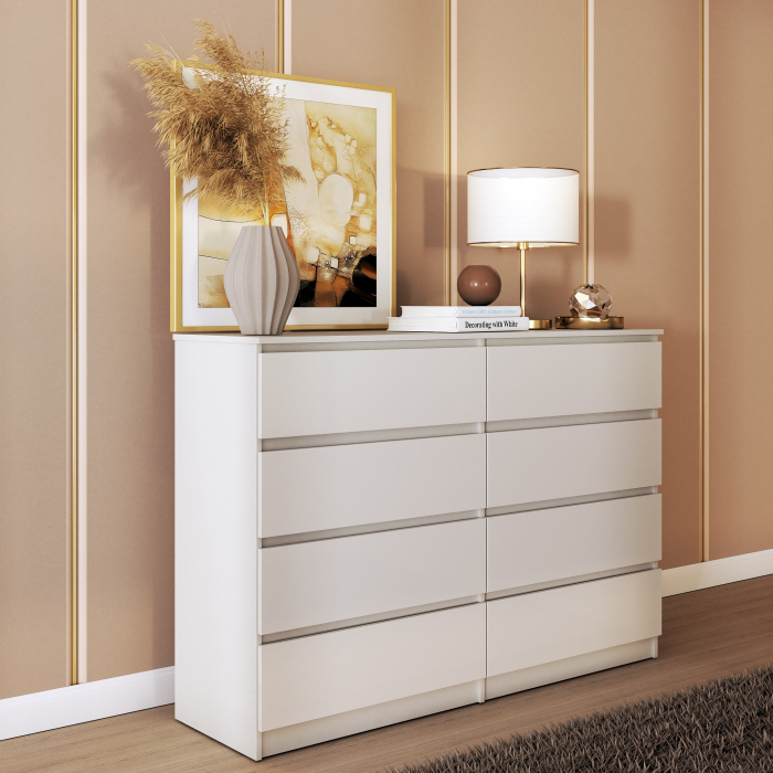 Comoda Aria 8 sertare Alb  120x40x97 cm [4]