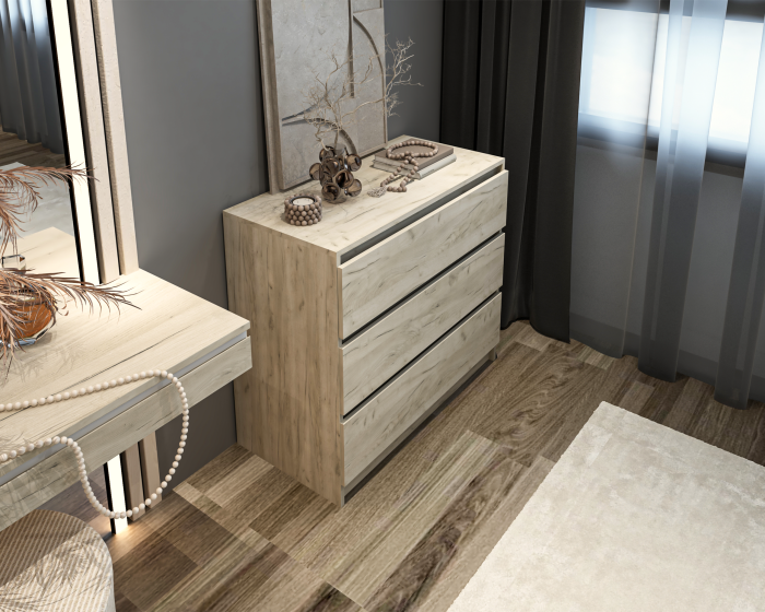 Comoda MP5 3S, 90x44x80 cm, Stejar k002 [4]