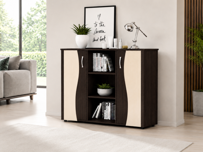 Comoda Tineret Wenge Mesteacan 120x45x95 cm [3]