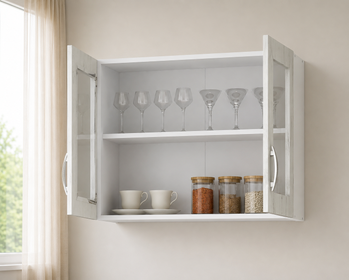 Corp superior bucatarie Venus 80x29x60 cm Geam Alb/K001 [2]