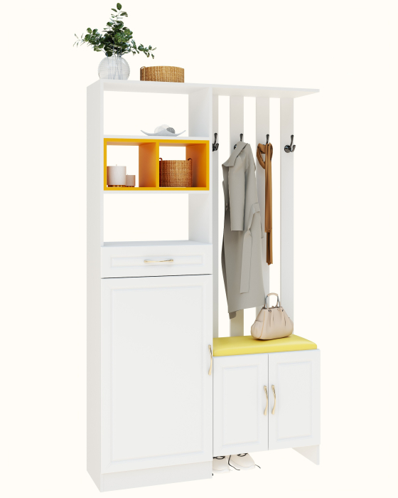 Cuier Elite Alb Galben 120x30x200 cm [8]