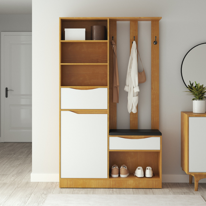 Cuier Luxor Cires/Alb 120x30x200 cm [3]