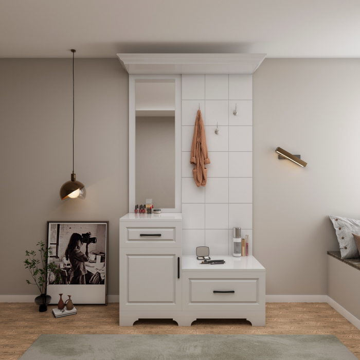 Cuier ZQD 109, 113x43x205cm, Alb [1]