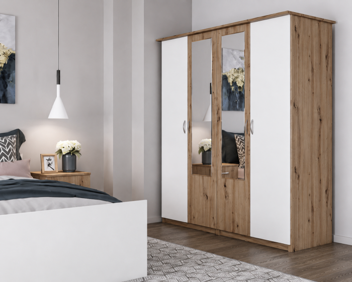 Dormitor Kim Nova Ro Stejar Aur K003 + Alb [3]