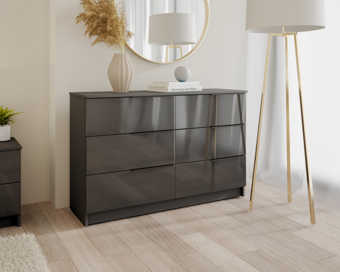 Dormitor Prestige 3 Usi cu pat tapitat  Acril Antracit [7]