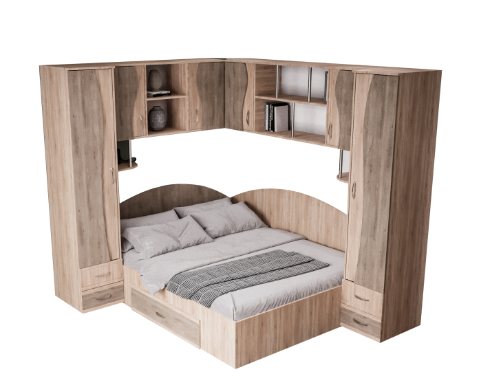 Dormitor Tineret Colt S, Sonoma-Trufe 187x51/247x200 cm [5]