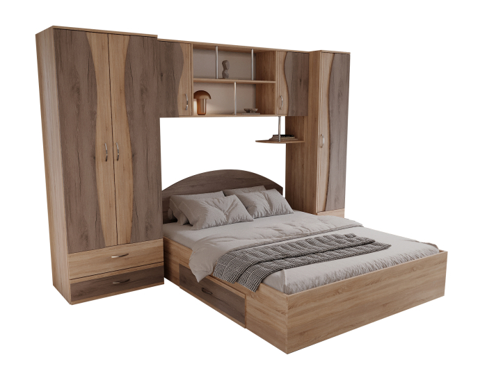 Dormitor Tineret cu D2 - Sonoma/Trufe [6]