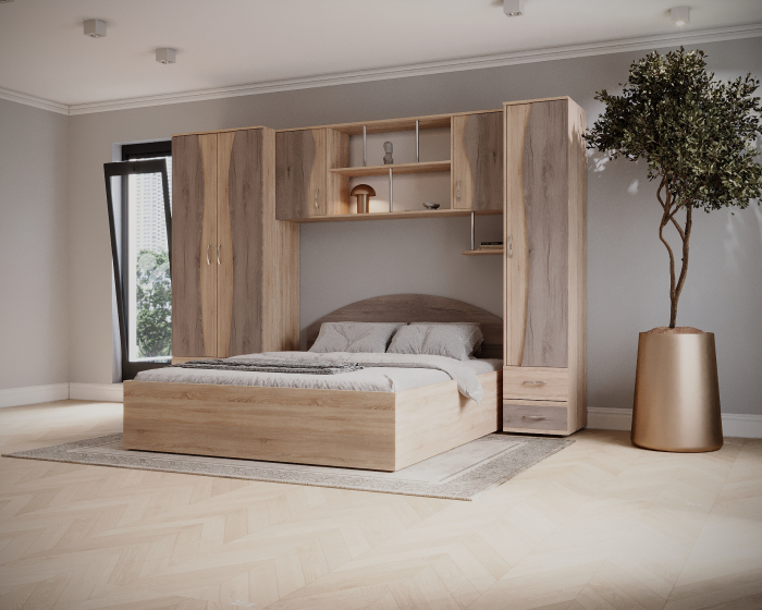 Dormitor Tineret cu D2 - Sonoma/Trufe [3]