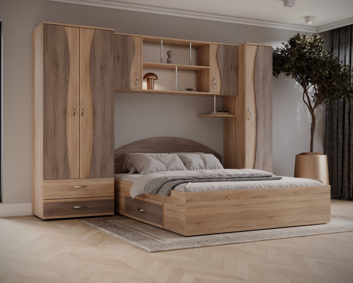 Dormitor Tineret cu D2 - Sonoma/Trufe [4]