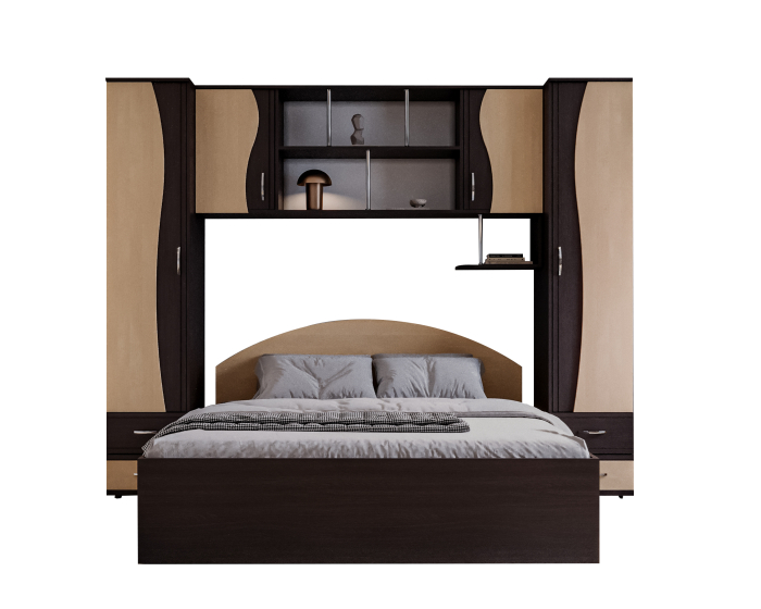 Dormitor Tineret, Wenge+Mesteacan 227x51/205x200 cm [7]