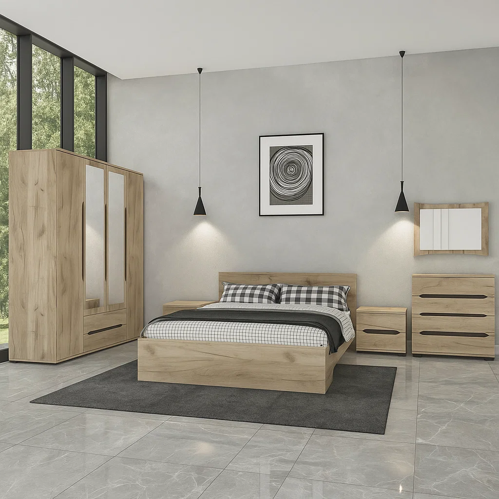 Dormitor Valencia Dulap 4 Usi Stejar K002