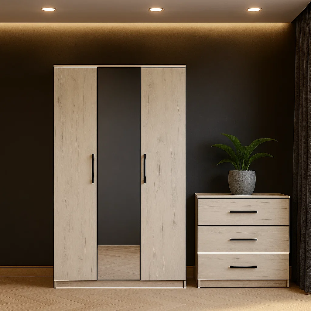 Dormitor Vera Ro, 150x56x205 cm, Stejar/ Alb k001 [2]