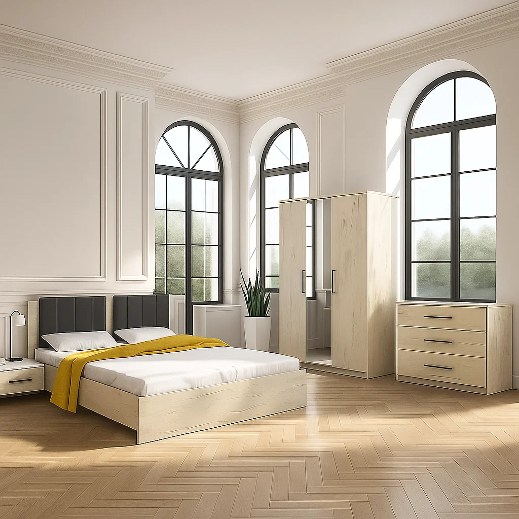Dormitor Vera Ro, 150x56x205 cm, Stejar/ Alb k001 [3]