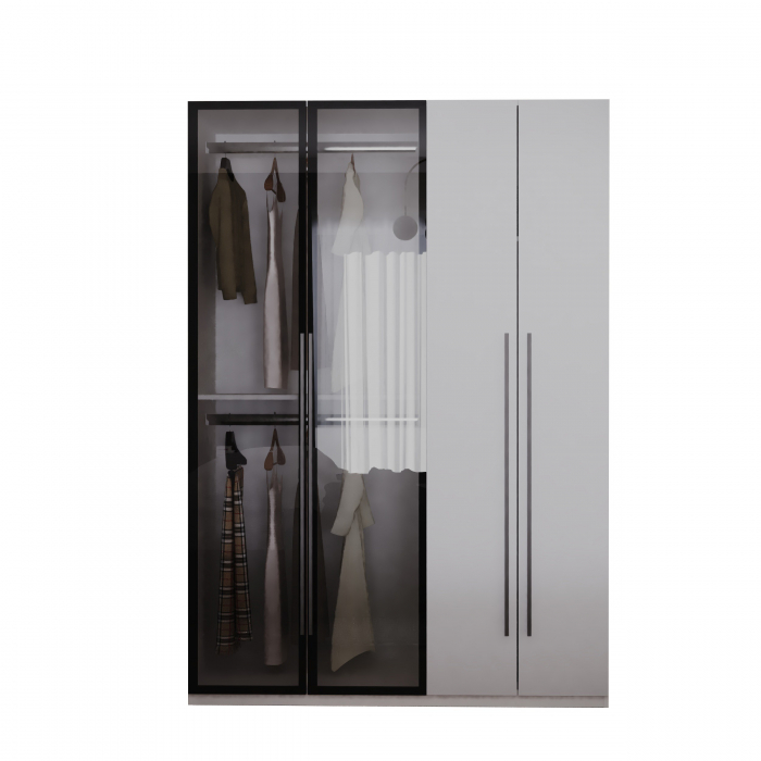 DRESSING MONTREAL MDF CULOARE ALB+GRI 140x200x55 [5]