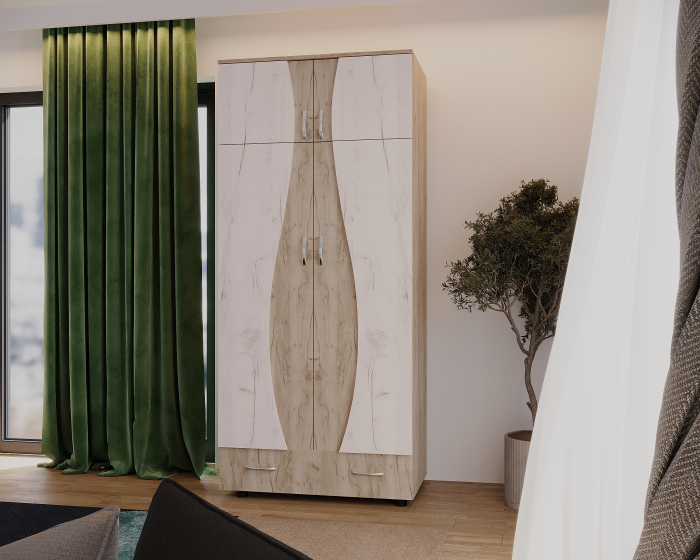 Dulap 2Usi S Cu Despartitor K002 K001 90x50x198 cm [4]