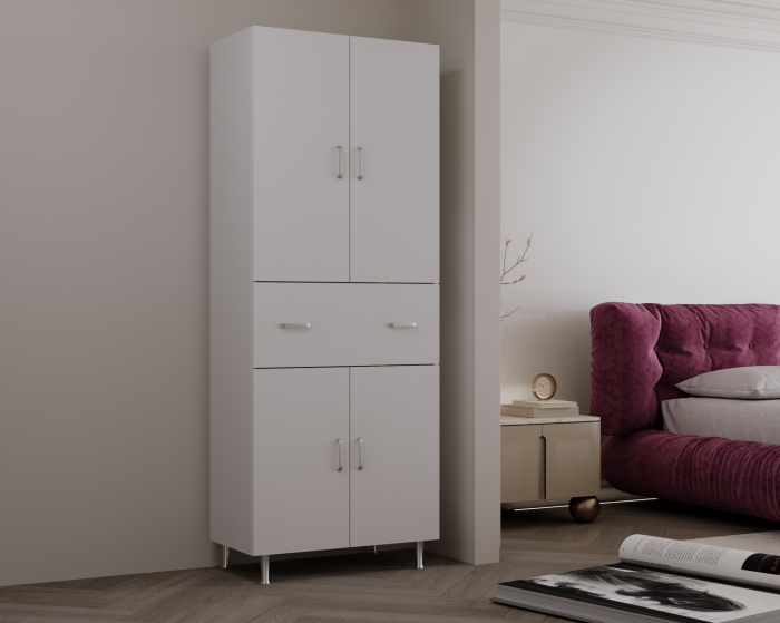 Dulap 4Usi -1S , 70x35x180 cm Alb
