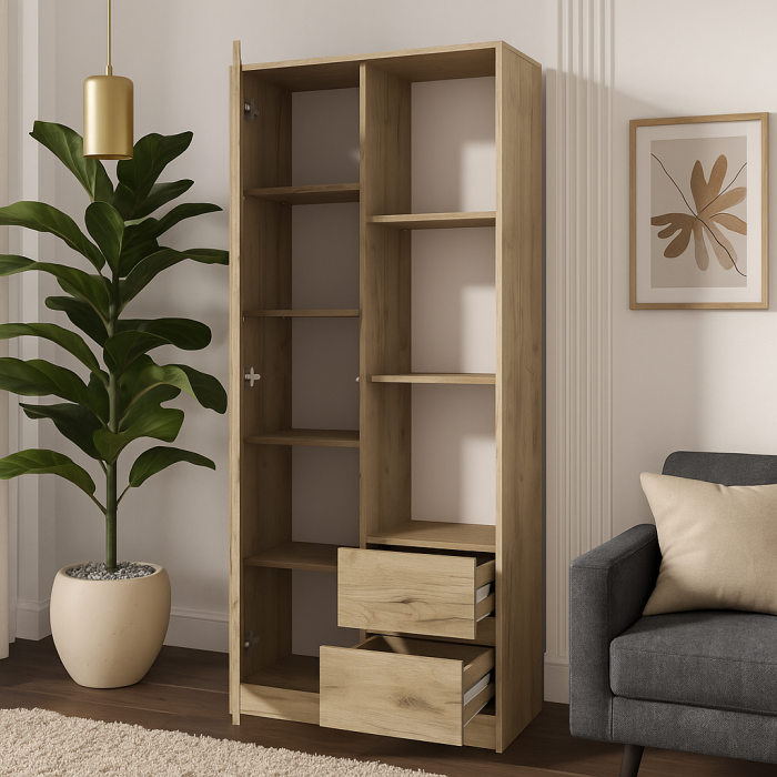 Dulap MP1 - 1U+2S, 80x33x180 cm, Stejar K002 [2]