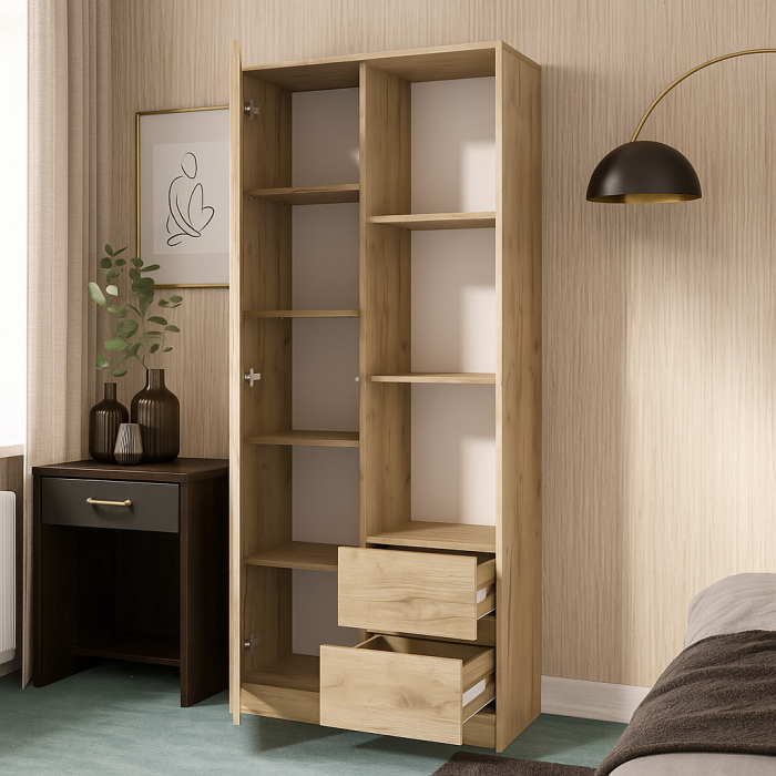 Dulap MP1 - 1U+2S, 80x33x180 cm, Stejar K002 [3]