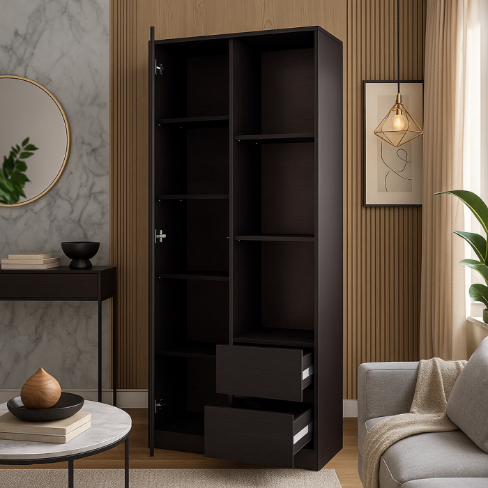 Dulap MP1 - 1U+2S, 80x33x180 cm, Wenge [3]