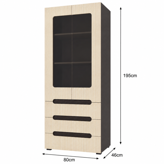 Dulap Stil 21 Wenge Mesteacan 80x46x195 cm [3]