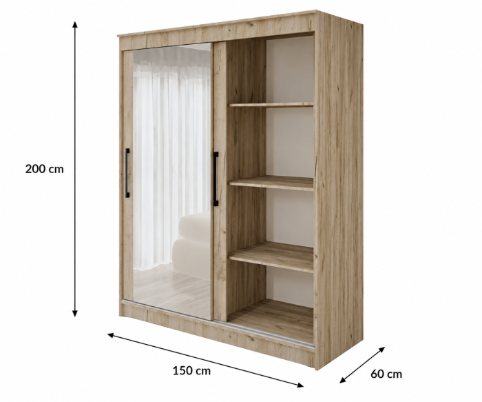 Dulap UC MP2 Stejar K002 150x60x200 cm [11]