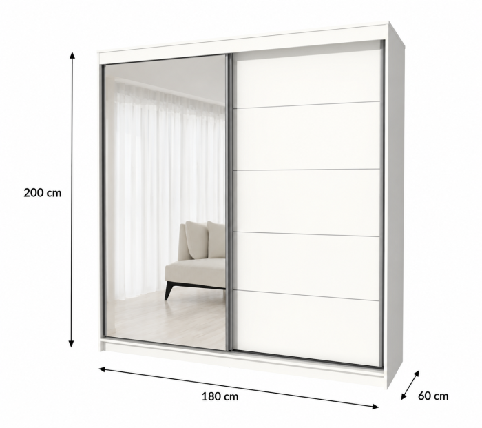 Dulap UC MP3 180x60x200 cm Alb [5]