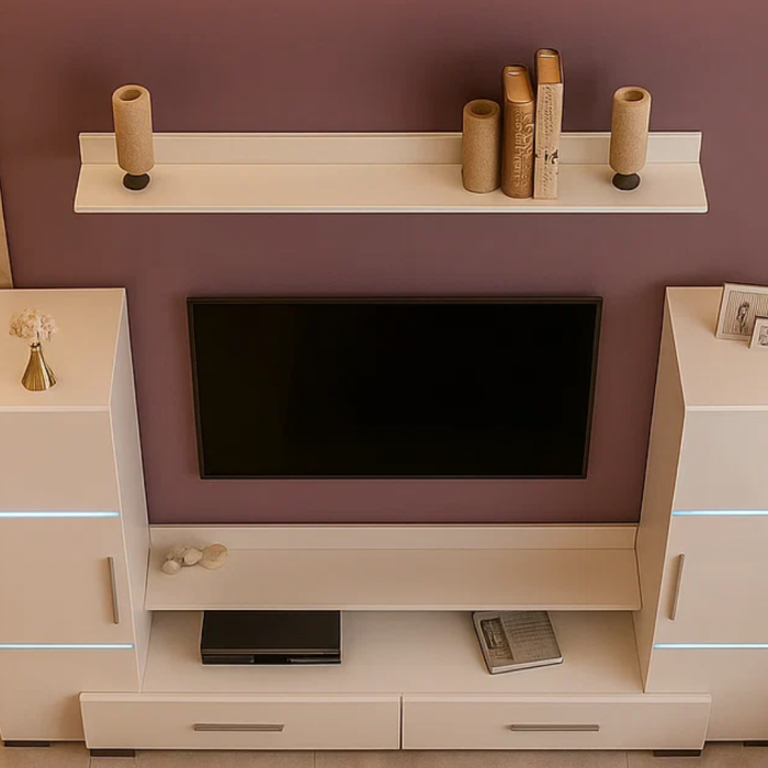 Living Domino 280x45x140 cm, MDF Alb Lucios [2]
