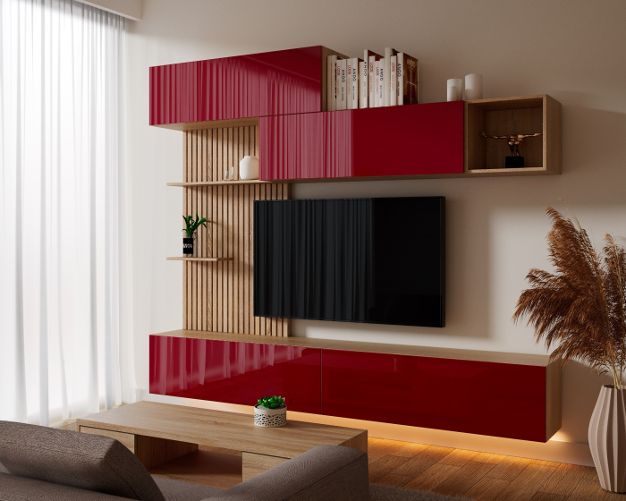 Living Evora Acril Rosu 240x34x218cm [2]