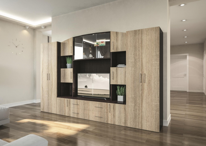 LIVING FABIANA SONOMA+WENGE 300X44X201CM [1]