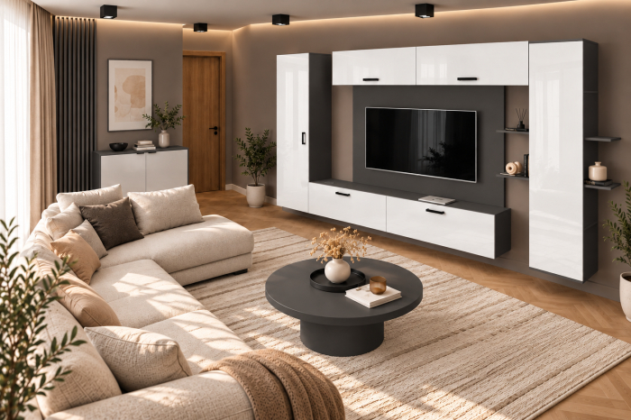 Living MP1 Antracit + Acril alb, cappuccino Antracit+Alb [3]